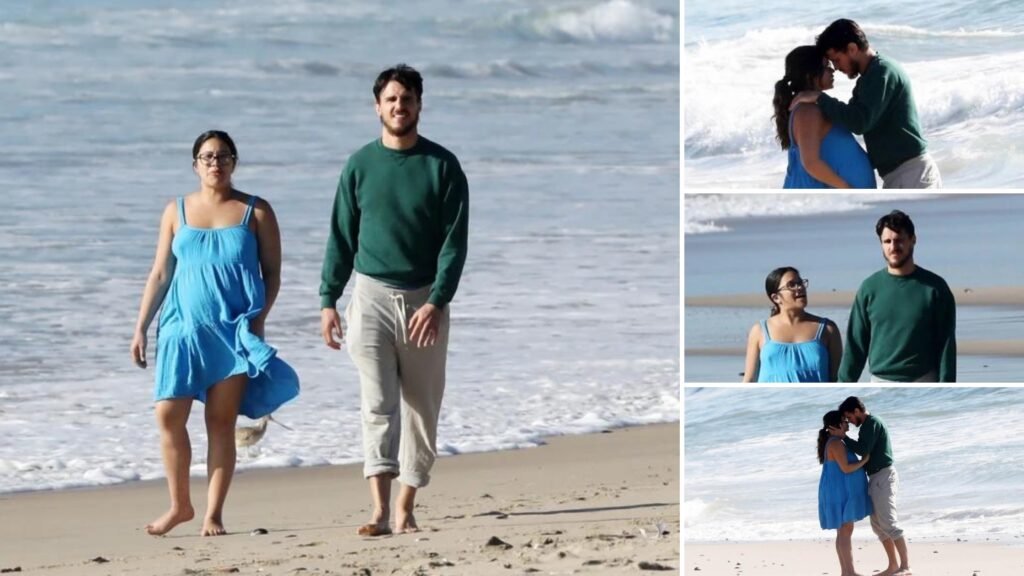 Expecting Parents Gina Rodriguez and Joe LoCicero Enjoy Romantic Beach Stroll