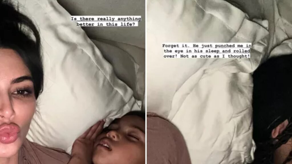 Kim Kardashian's Son Accidentally Punches Her in His Sleep