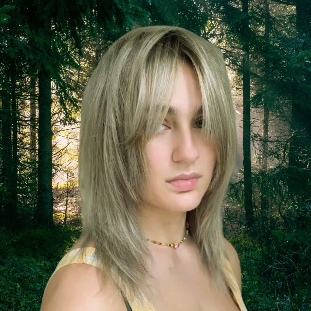 Short Wolf Cut with Dirty Blonde Tips